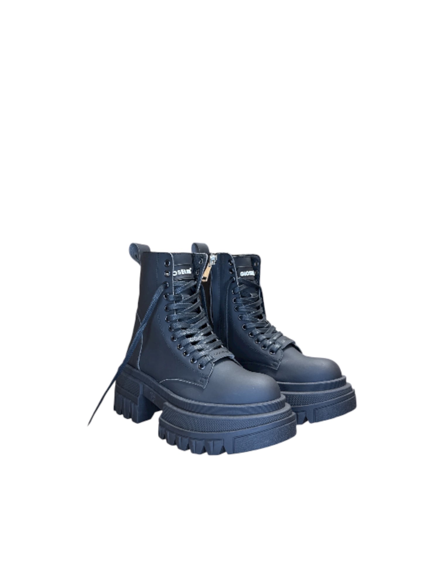 Anfibi Gioselin in pelle nero