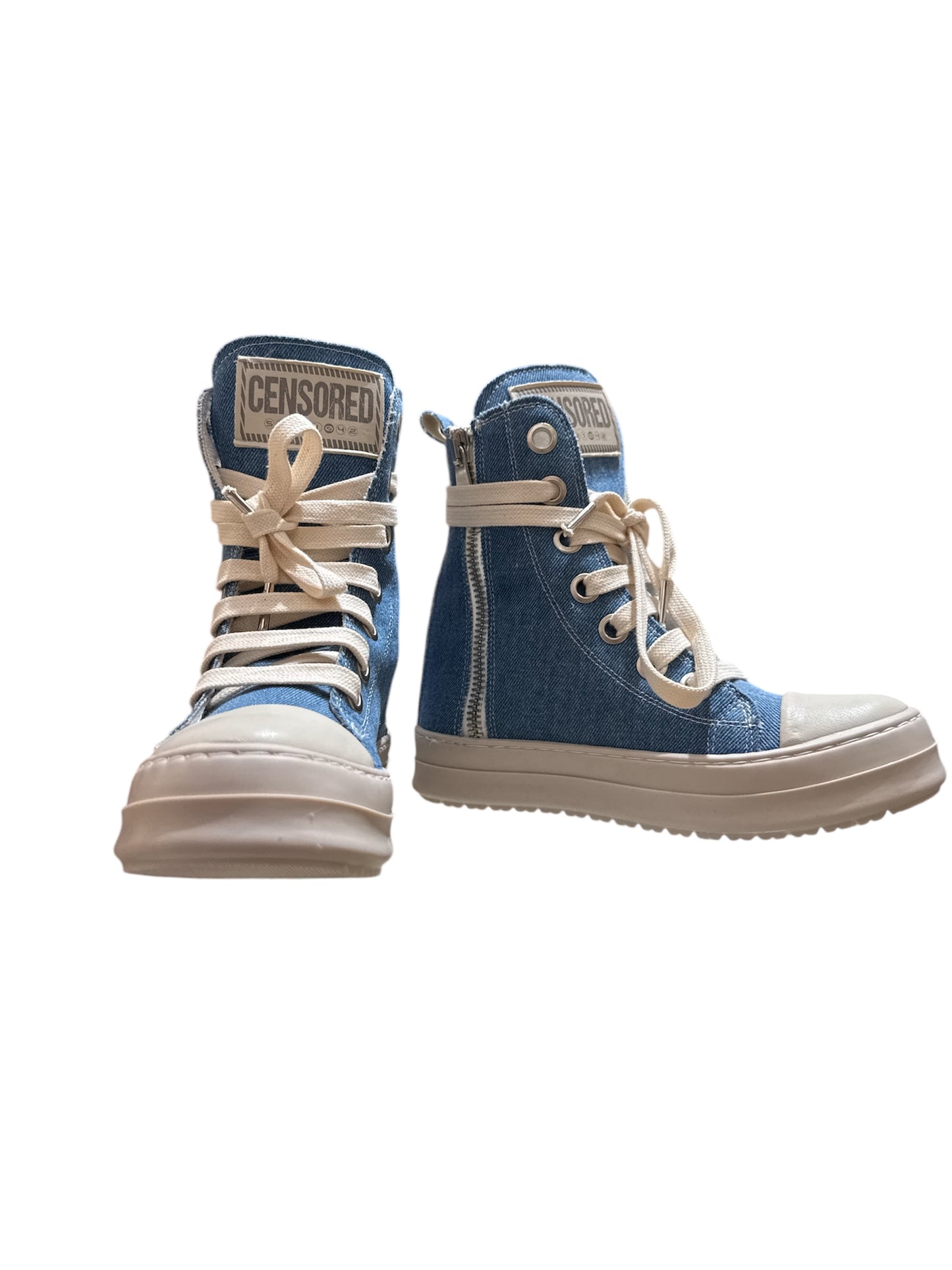 Sneakers Censored in jeans laccio sottile