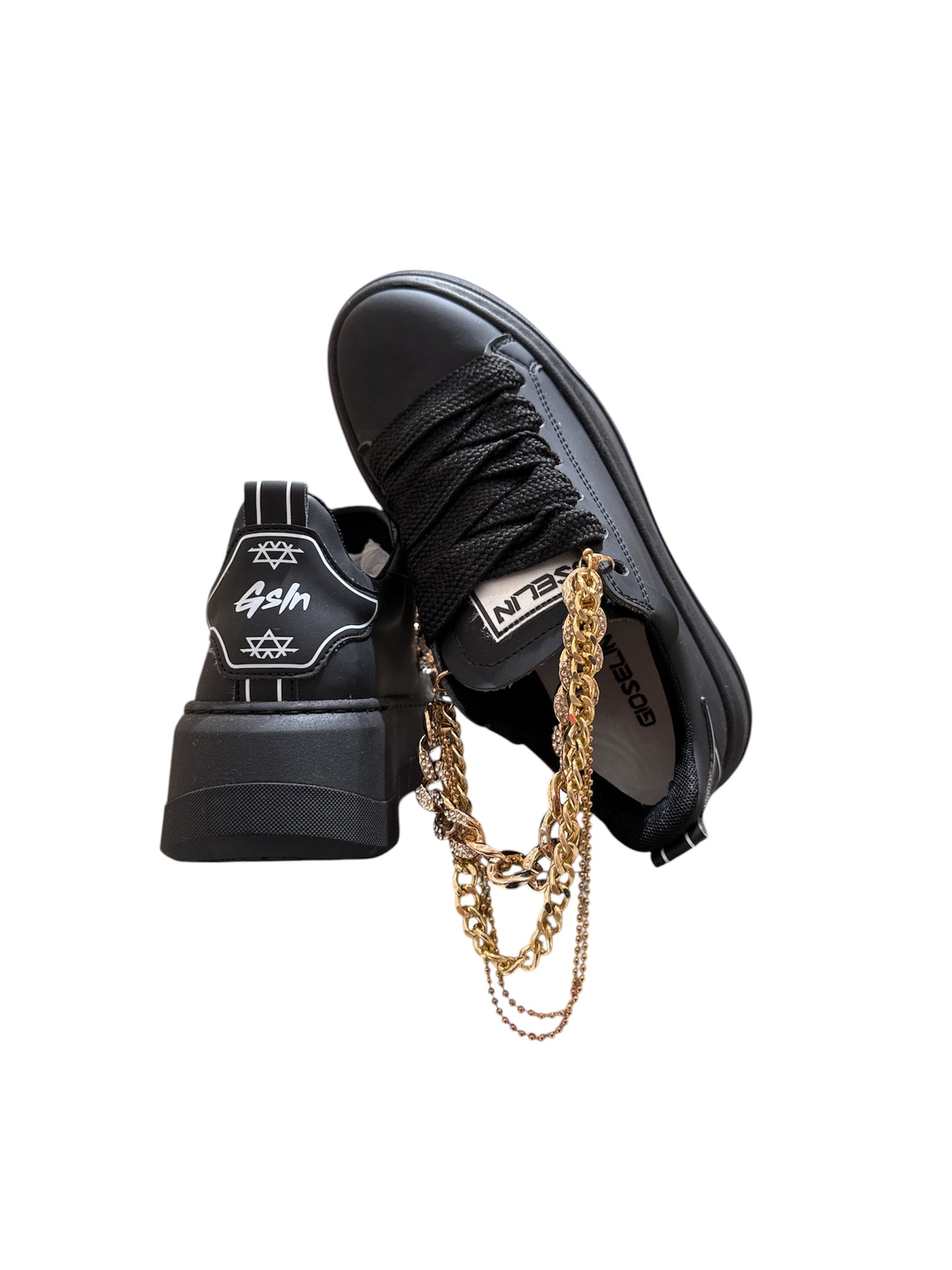Sneakers Gioselin nero con catene