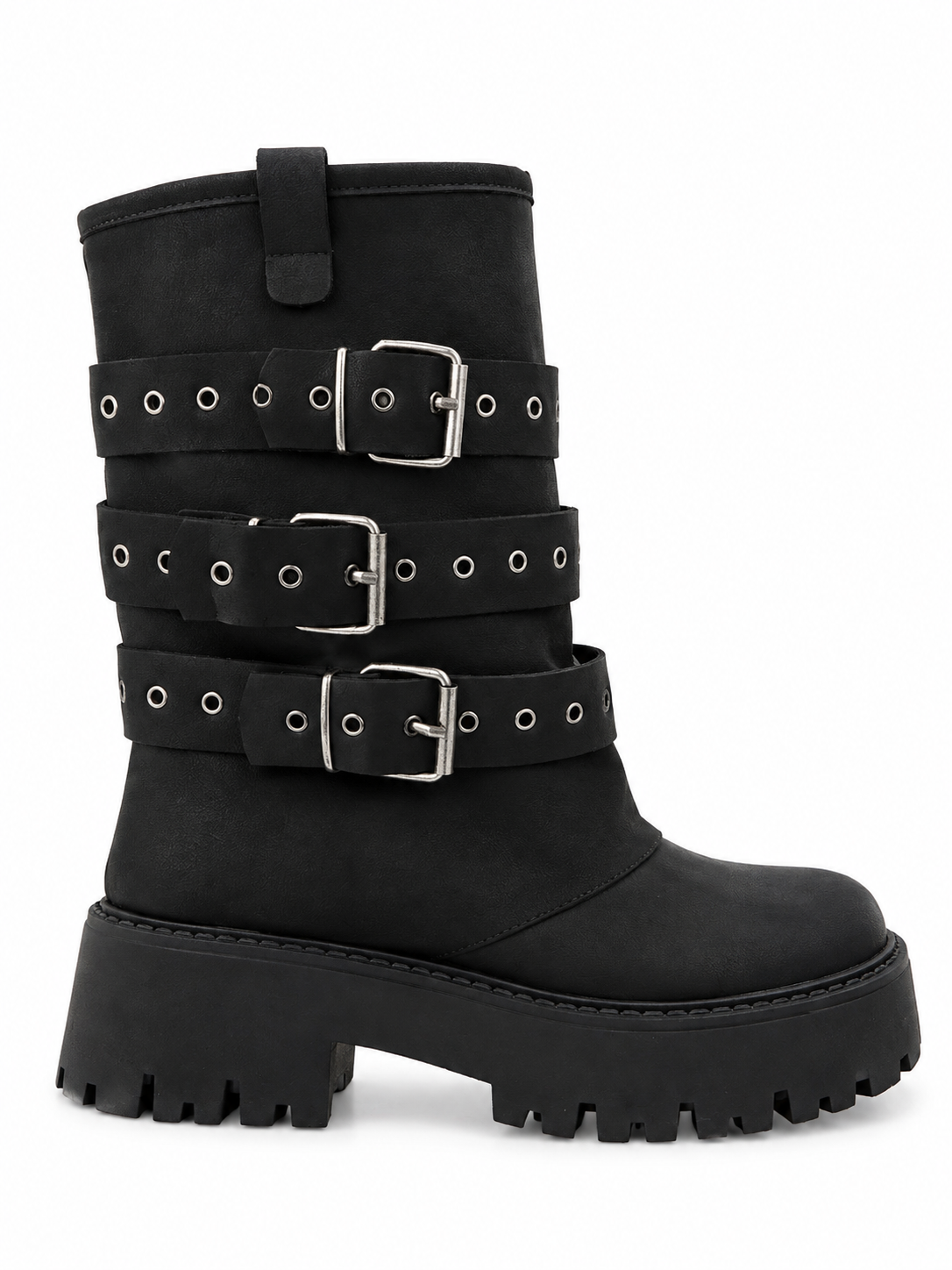 Anfibi in pelle con cinture