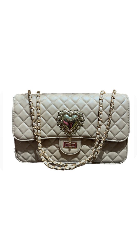 Maxibag beige con cuore Sacro