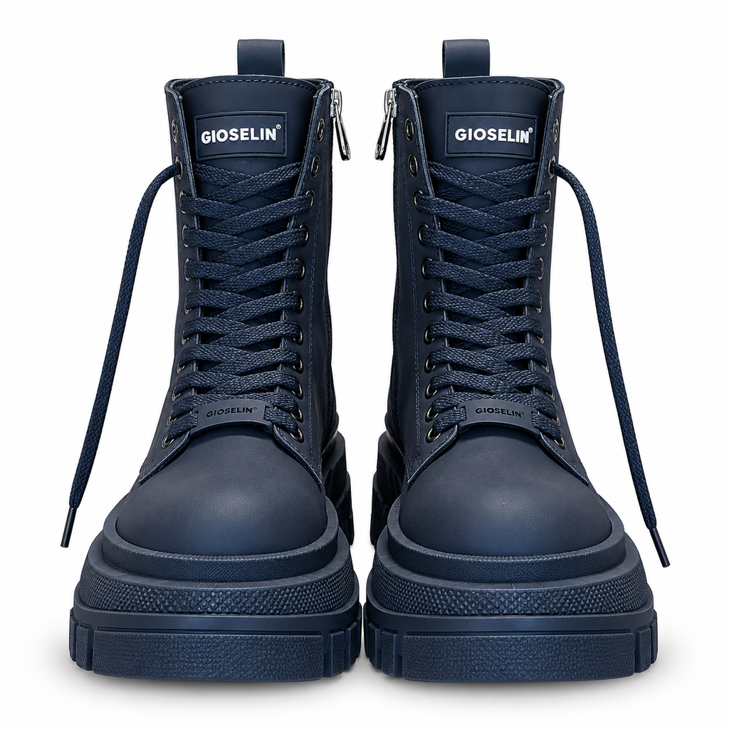 Anfibi Gioselin in pelle nero