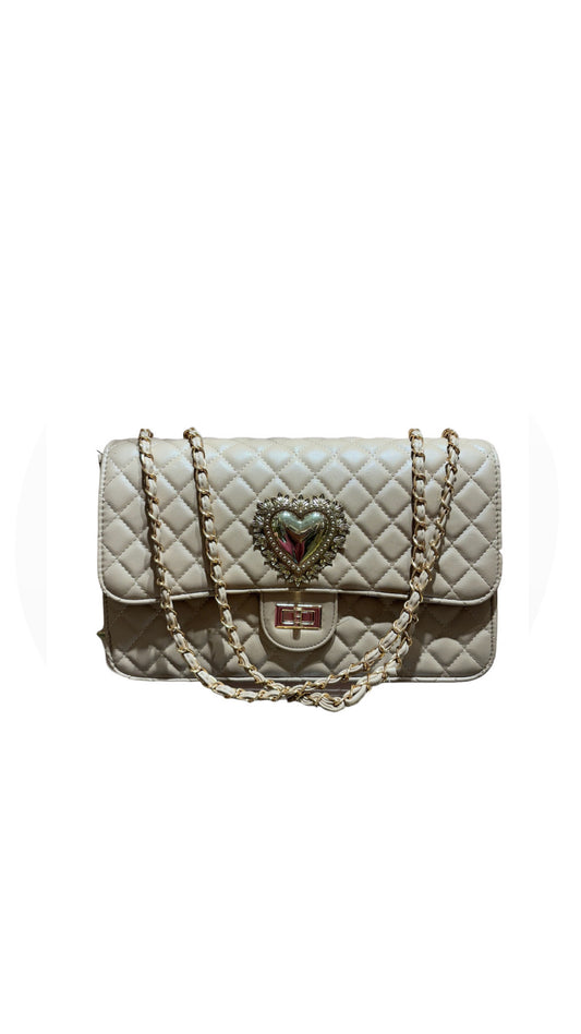 Borsa beige con cuore Sacro