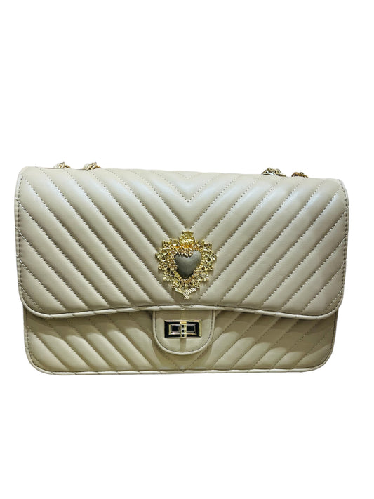 Borsa grande cuore sacro beige