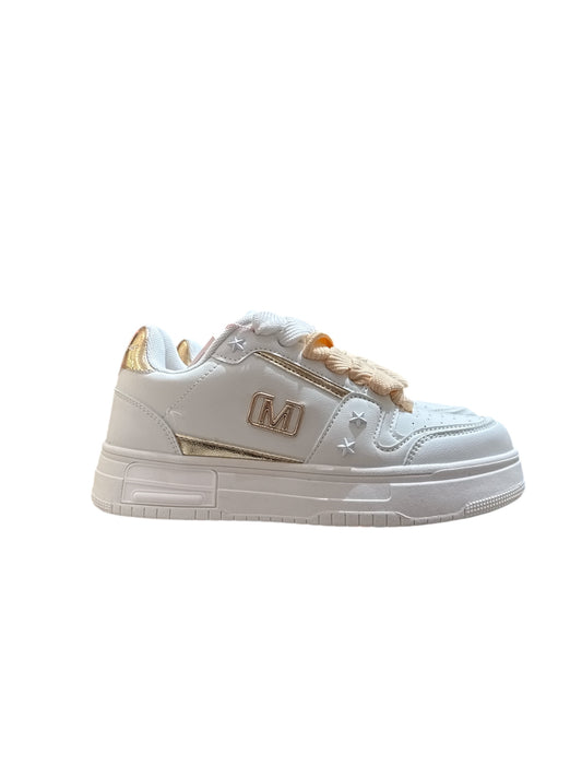 Sneakers Marc Ellis bianca oro